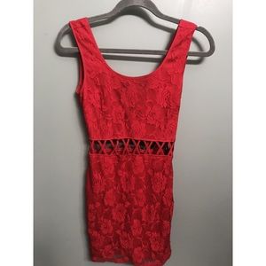 Red party or cocktail dress